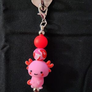 Charming Pink and Red Axolotl Tumbler Charm